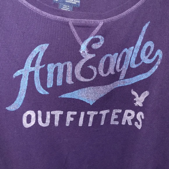 American Eagle Purple Slouchy Shirt - Picture 2 of 7